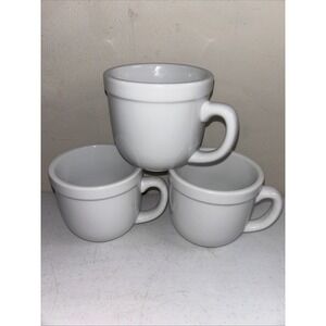 Pottery Barn Suppertime Du Jour White Coffee/Tea Mugs 12oz 3pc